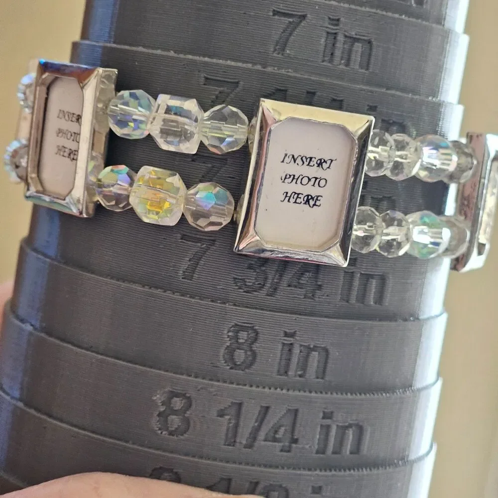 Cookie Lee photo bracelet with clear crystals 7.5